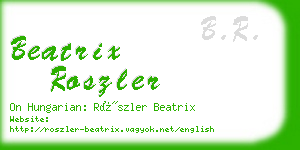 beatrix roszler business card